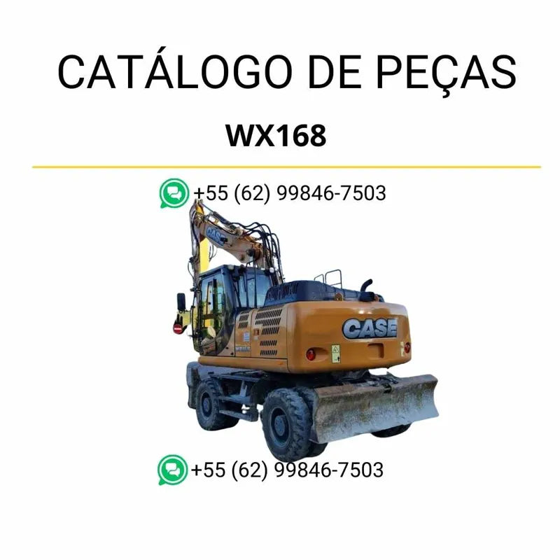 Catálogo de peças CASE WX168 Escavadeira de pneus em PDF com diagramas técnicos precisos e lista completa de componentes originais de fábrica
