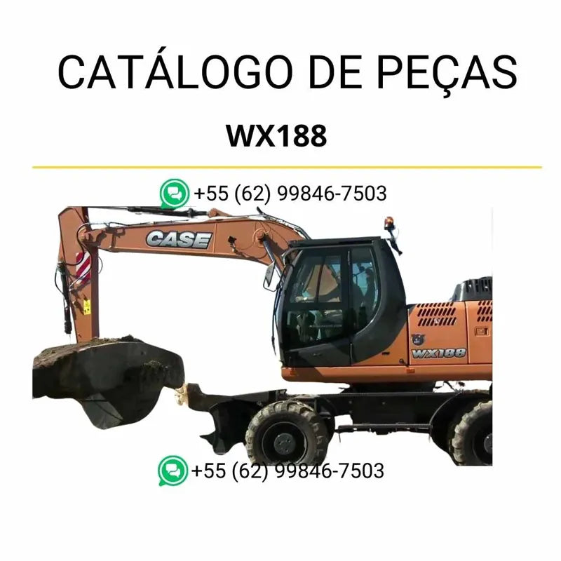 Catálogo de peças CASE WX188 Escavadeira de pneus em PDF com diagramas técnicos precisos e lista completa de componentes originais para manutenção