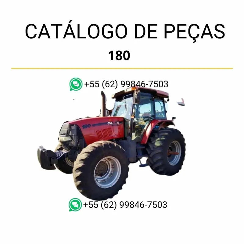Catálogo de peças Case IH MXM180 em PDF, com ilustrações técnicas e identificação detalhada dos componentes do trator agrícola.