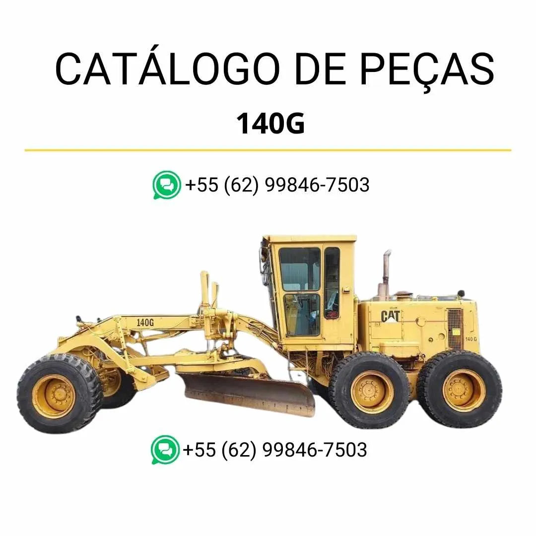Catálogo de peças Caterpillar 140G em PDF com ilustrações detalhadas e lista de componentes originais da motoniveladora para manutenção precisa.