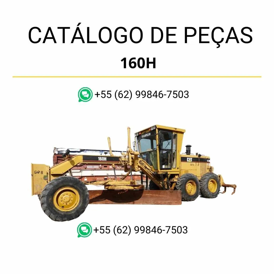 Catálogo de peças Caterpillar 160H em PDF com diagramas detalhados e lista completa dos componentes originais da motoniveladora.