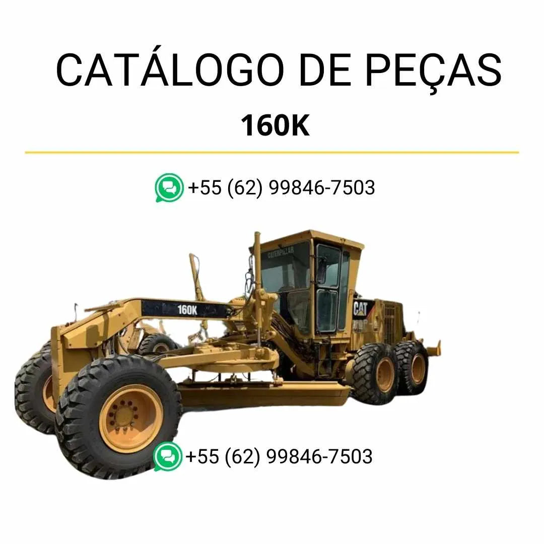 Catálogo de peças Caterpillar 160K em PDF com ilustrações técnicas detalhadas e identificação completa dos componentes originais da motoniveladora.