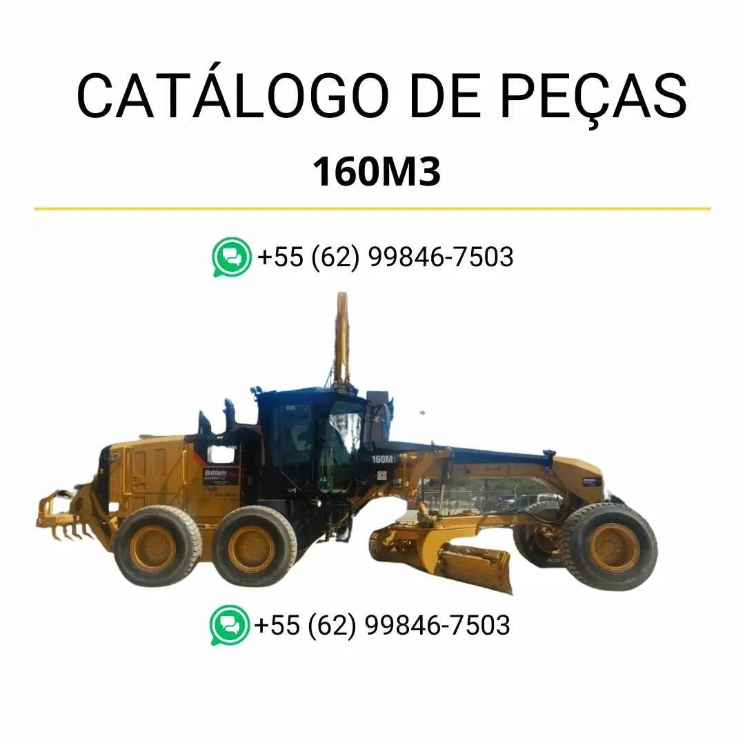 Catálogo de peças Caterpillar 160M3 em PDF com diagramas técnicos e identificação completa dos componentes originais da motoniveladora.