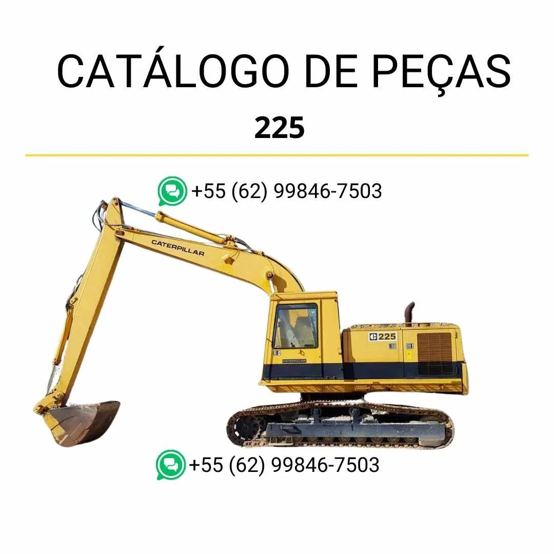 Catálogo de peças Caterpillar 225 para escavadeira em PDF, com diagramas detalhados, códigos originais e vistas técnicas completas.