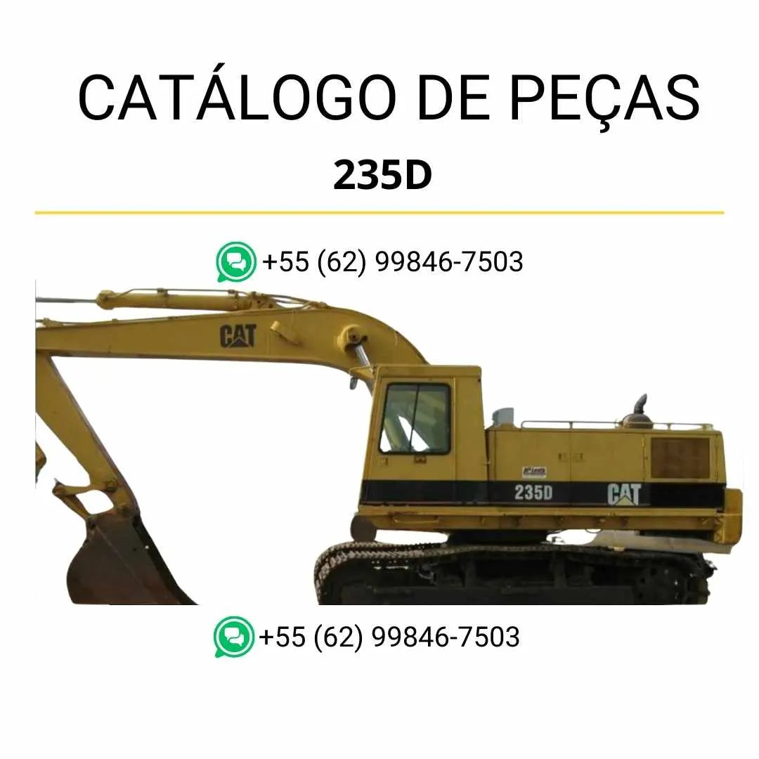 Catálogo de peças Caterpillar 235D em PDF, com ilustrações detalhadas, códigos originais e identificação completa dos componentes da escavadeira.
