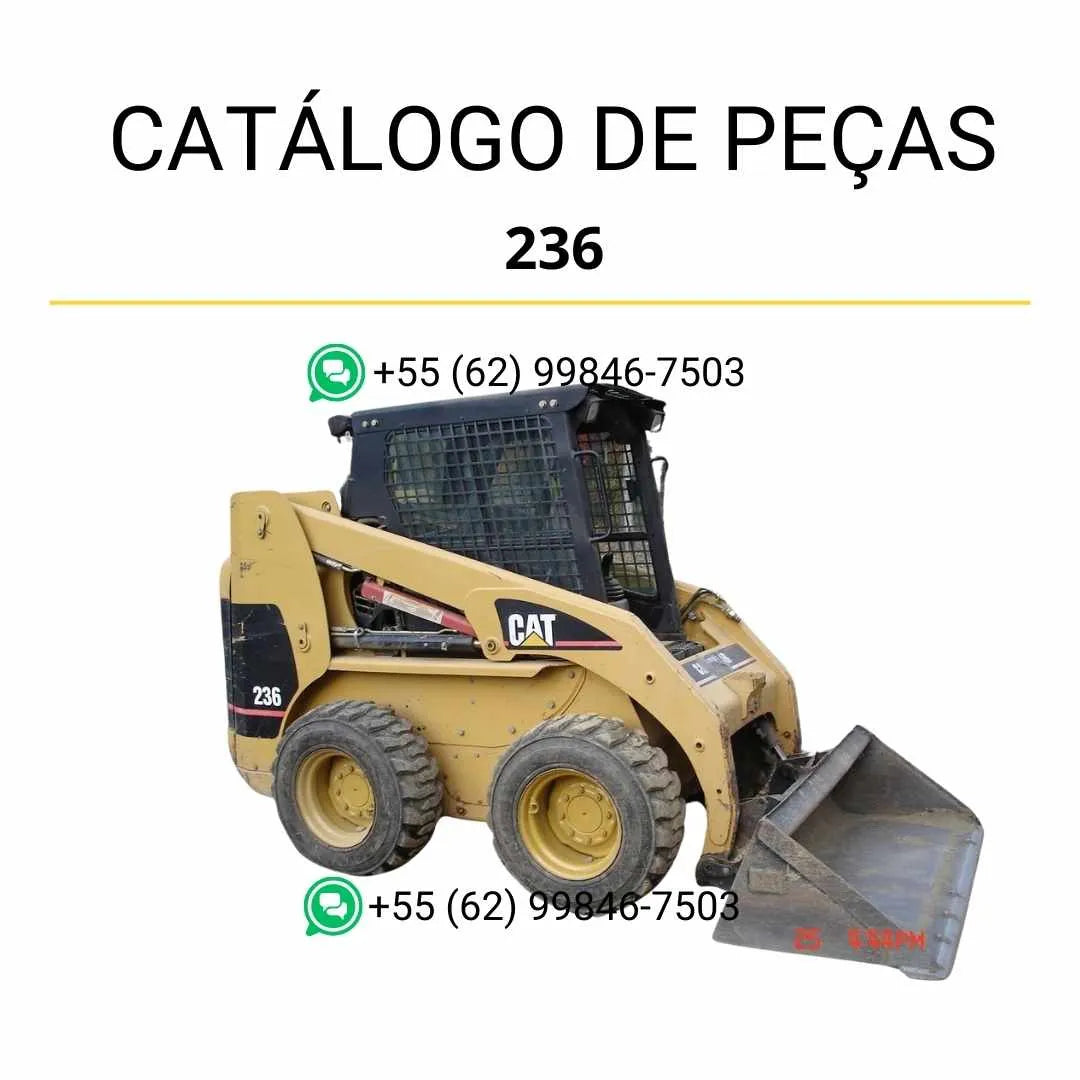 Catálogo de peças Caterpillar 236 em PDF com diagramas técnicos e lista detalhada de componentes originais da mini carregadeira.