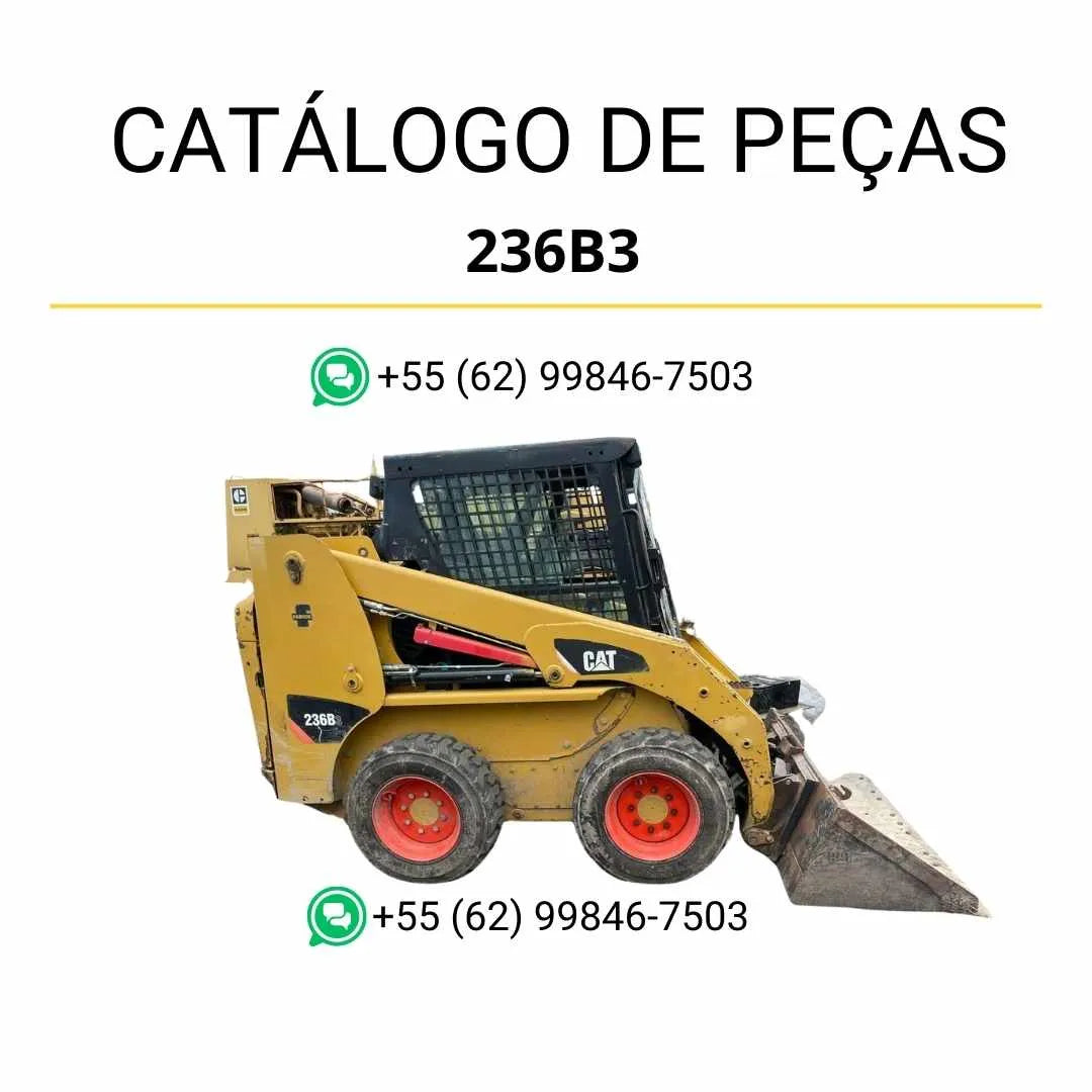 Catálogo de peças Caterpillar 236B3 em PDF com diagramas detalhados e lista completa de componentes originais da mini carregadeira.