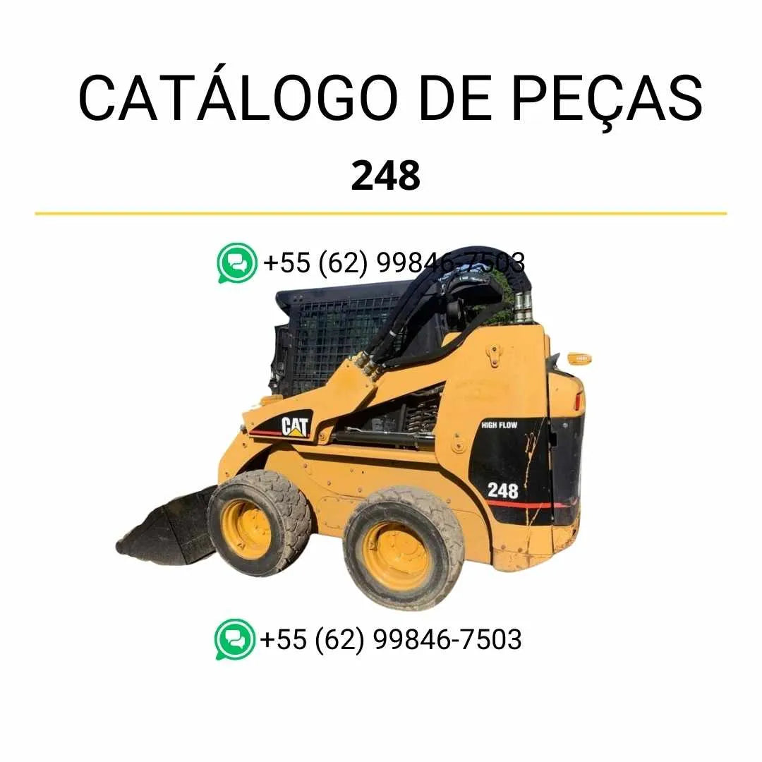 Catálogo de peças Caterpillar 248 em PDF com ilustrações detalhadas e lista completa dos componentes originais da mini carregadeira.
