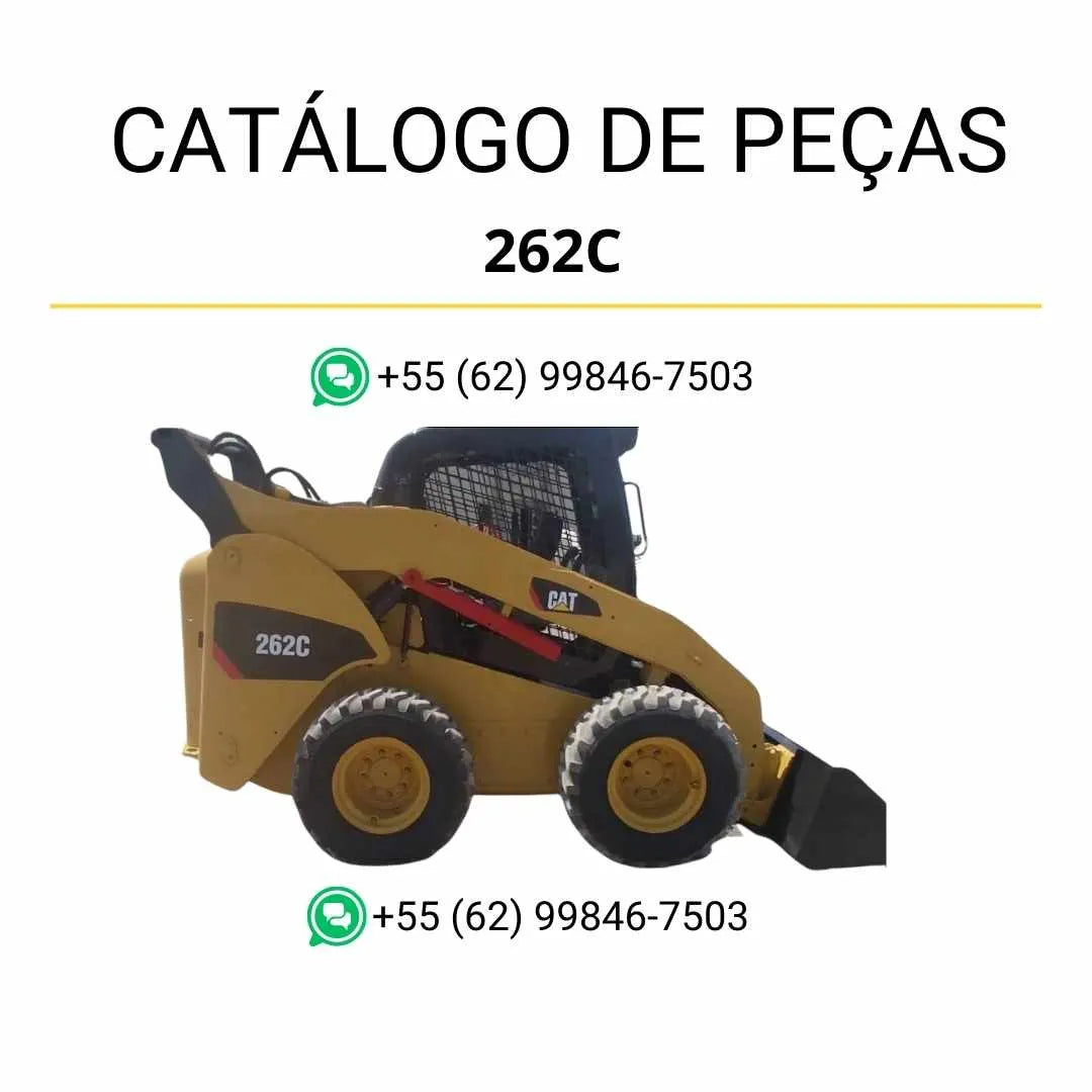 Catálogo de Peças Caterpillar 262C em PDF com diagramas explodidos e lista detalhada de componentes originais da mini carregadeira.