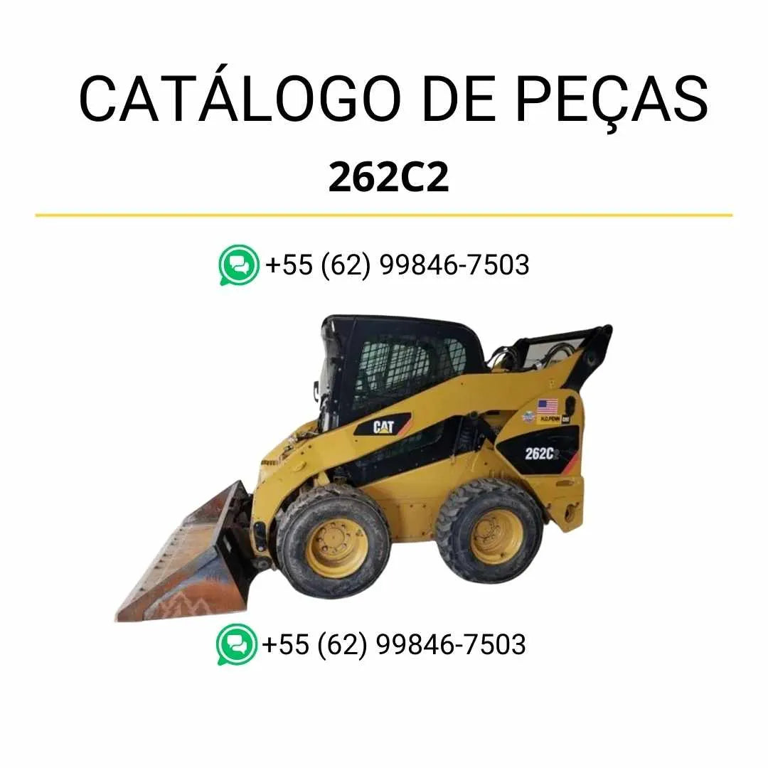 Catálogo de Peças Caterpillar 262C2 em PDF com ilustrações técnicas detalhadas e listas completas de componentes originais da mini carregadeira.