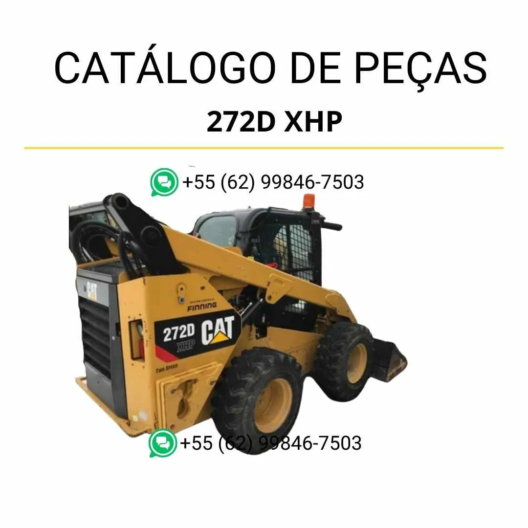 Catálogo de peças Caterpillar 272D XHP em PDF com diagramas ilustrados e identificação detalhada de componentes originais.