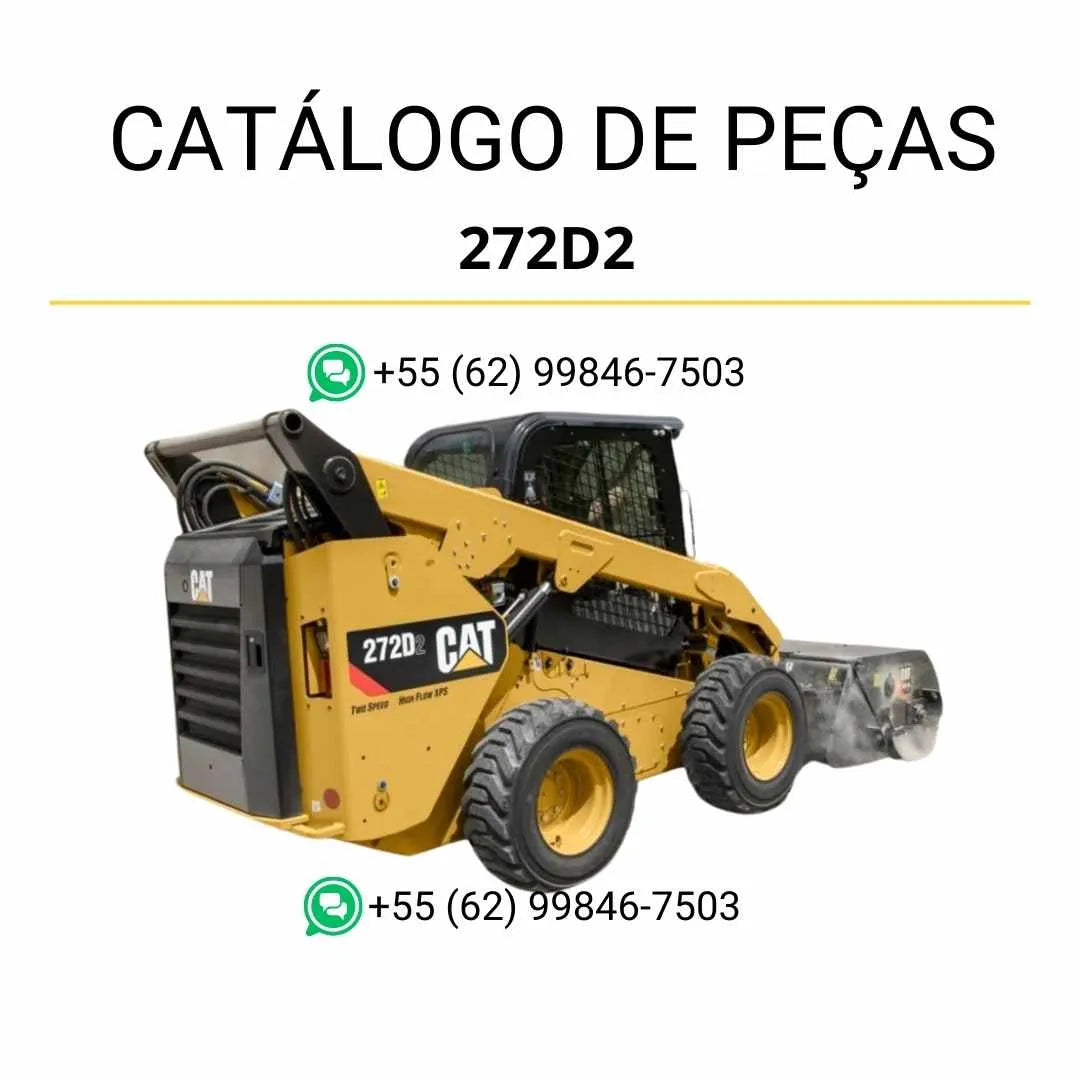 Catálogo de peças Caterpillar 272D2 em PDF com ilustrações técnicas e lista completa de componentes originais da mini carregadeira.