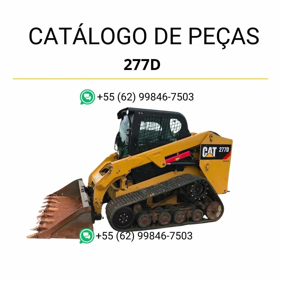 Catálogo de peças Caterpillar 277D em PDF com ilustrações detalhadas e lista completa de componentes originais.