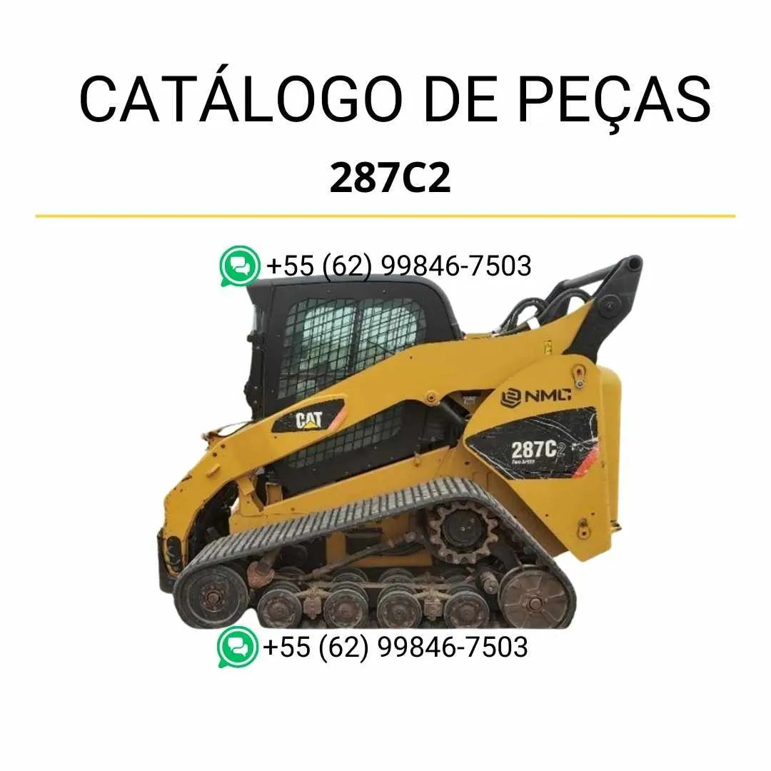 Catálogo de peças Caterpillar 287C2 em PDF com ilustrações técnicas precisas e lista completa de componentes originais da mini carregadeira.