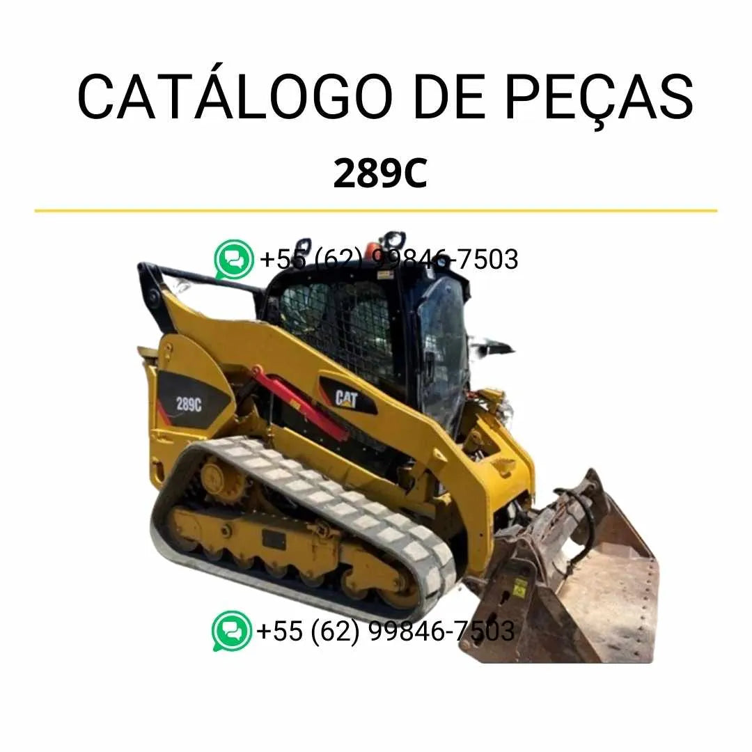 Catálogo de peças Caterpillar 289C em PDF com ilustrações técnicas detalhadas e lista completa de componentes originais da mini carregadeira.