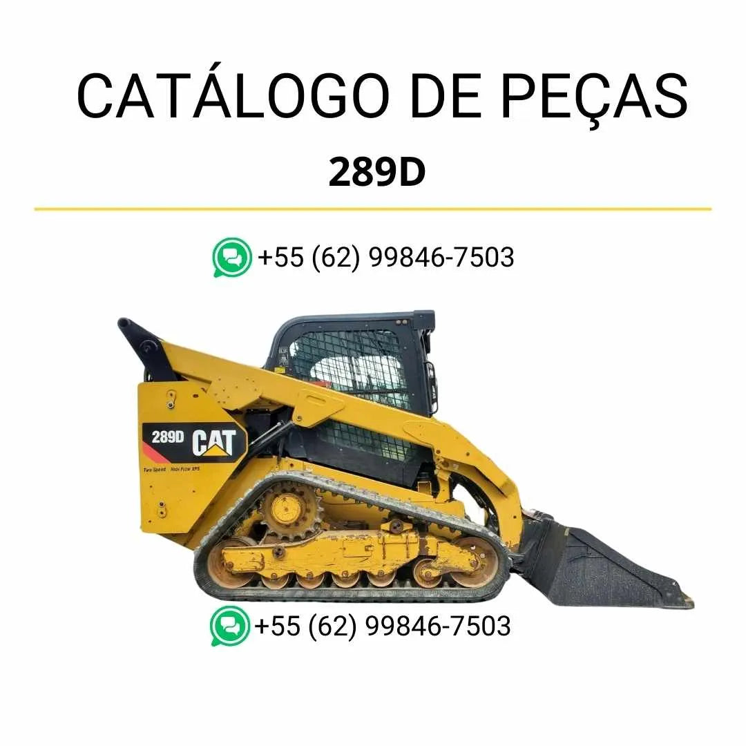 Catálogo de peças Caterpillar 289D em PDF com ilustrações técnicas detalhadas e lista completa de componentes originais da mini carregadeira.