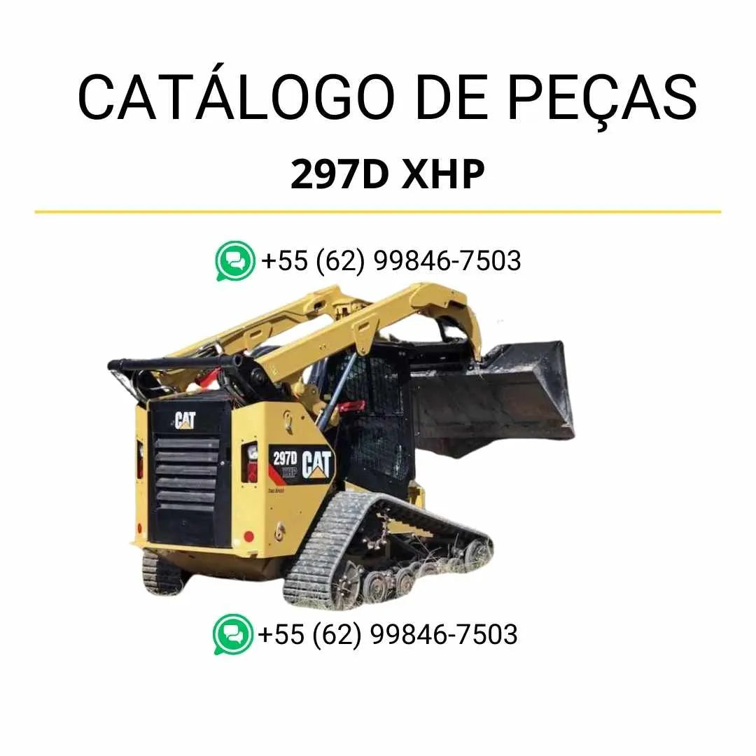 Catálogo de peças Caterpillar 297D XHP em PDF com diagramas técnicos completos e identificação detalhada dos componentes da mini carregadeira.