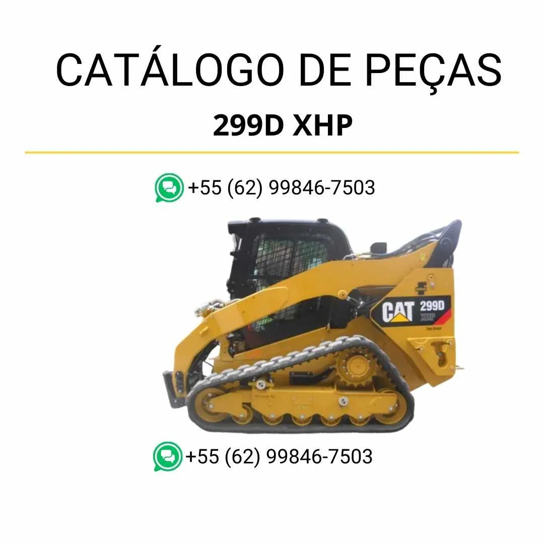 Catálogo de peças Caterpillar 299D XHP em PDF com ilustrações técnicas detalhadas e lista completa de componentes da mini carregadeira.
