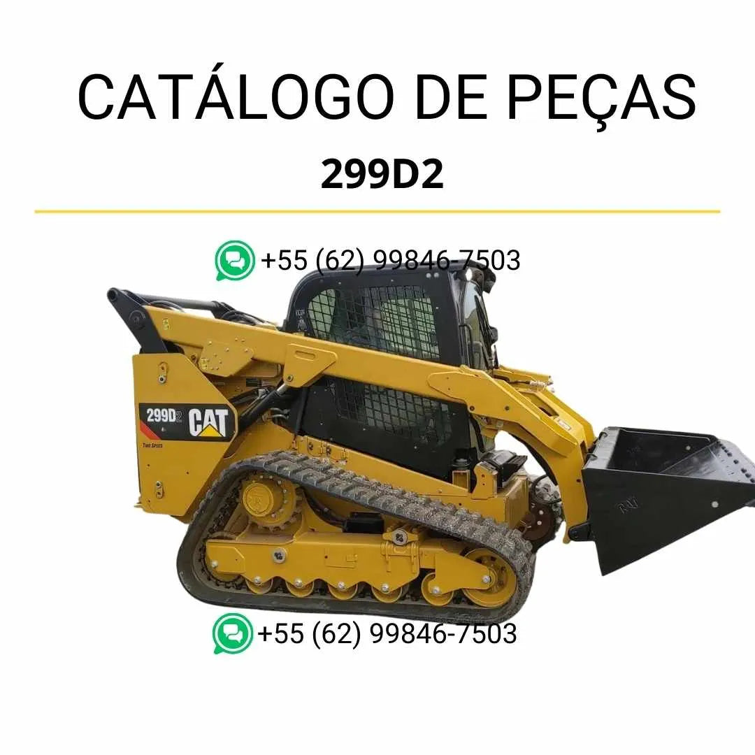 Catálogo de peças Caterpillar 299D2 em PDF com diagramas técnicos completos e identificação detalhada dos componentes da mini carregadeira.