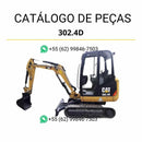 Catálogo de peças Caterpillar 302.4D mini escavadeira hidráulica em PDF com diagramas completos, vistas explodidas e códigos originais de componentes.