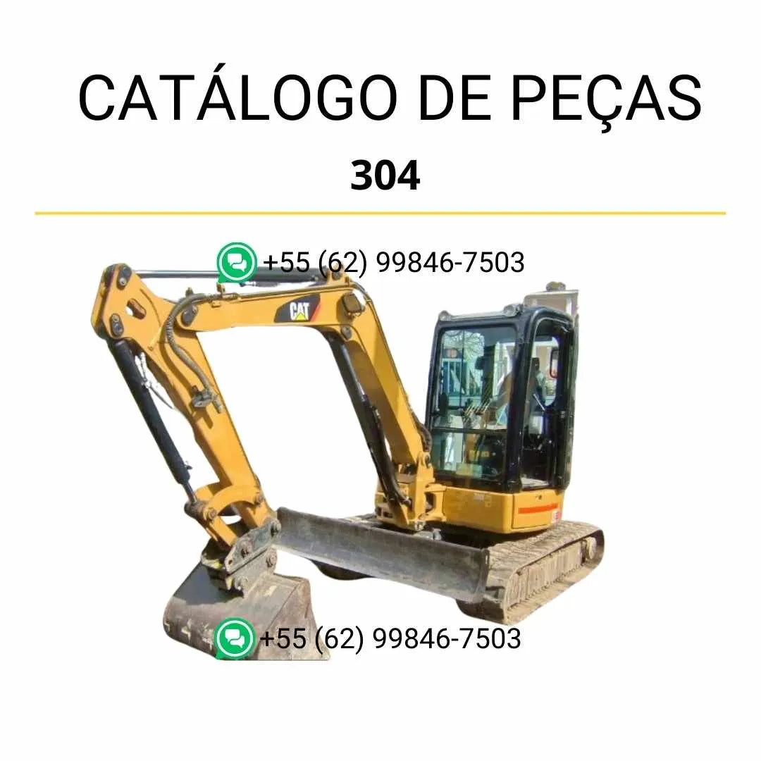 Catálogo de peças Caterpillar 304 mini escavadeira hidráulica em PDF com diagramas técnicos detalhados e lista completa de componentes originais.