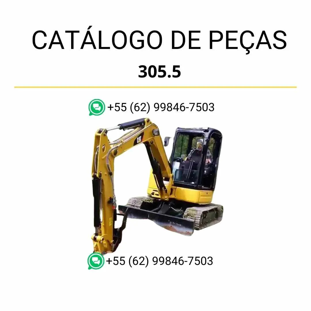 Catálogo de peças Caterpillar 305.5 mini escavadeira hidráulica em PDF com ilustrações técnicas detalhadas e lista completa de componentes originais.