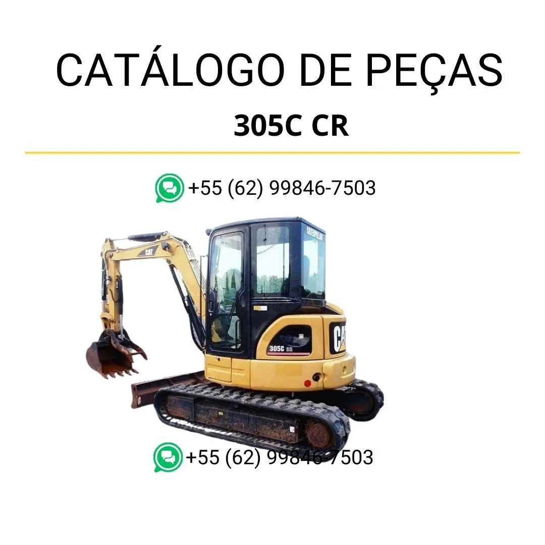 Catálogo de peças Caterpillar 305C CR mini escavadeira hidráulica em PDF com diagramas detalhados, vistas explodidas e códigos originais de componentes.