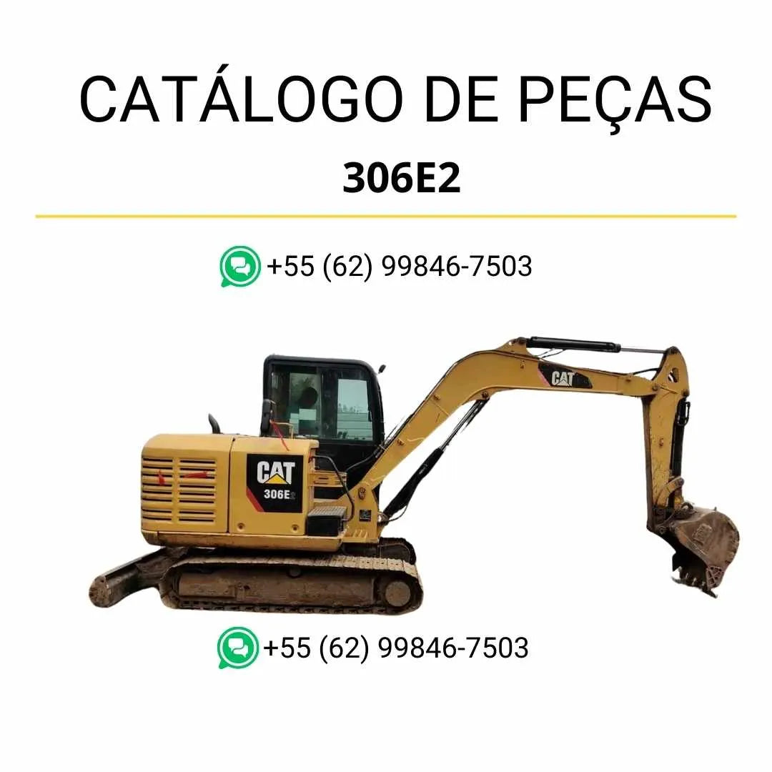 Catálogo de peças Caterpillar 306E2 mini escavadeira hidráulica em PDF com diagramas completos, códigos originais e ilustrações técnicas detalhadas.