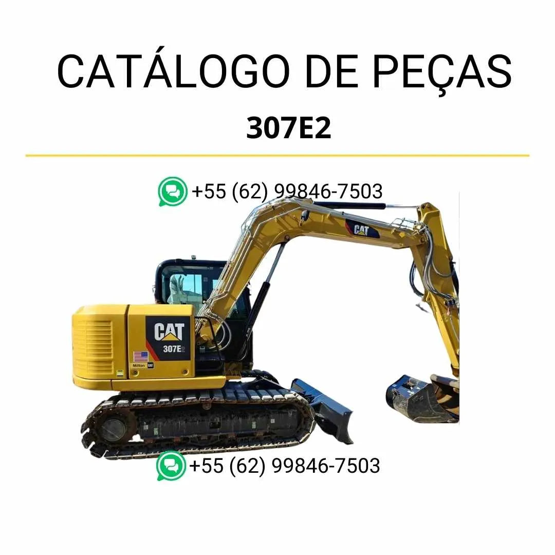 Catálogo de peças Caterpillar 307E2 mini escavadeira hidráulica em PDF com diagramas técnicos completos e códigos originais de componentes.