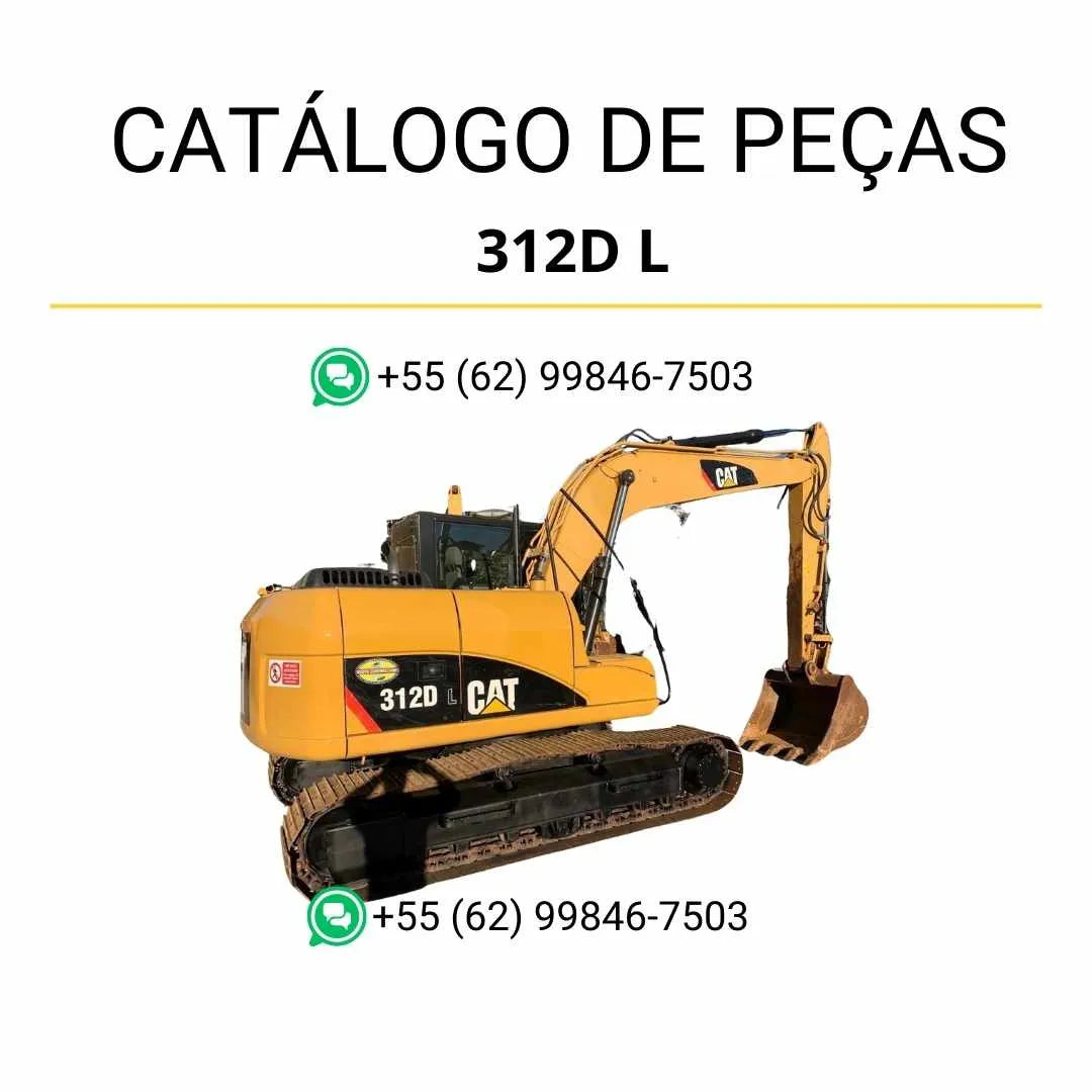 Catálogo de peças Caterpillar 312D L em PDF, com diagramas detalhados e lista completa de componentes originais da escavadeira.