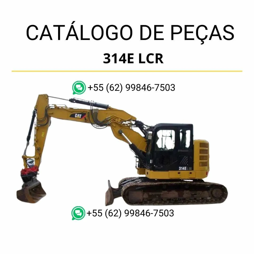 Catálogo de peças Caterpillar 314E LCR Escavadeira em PDF com ilustrações técnicas detalhadas e lista completa de componentes originais.