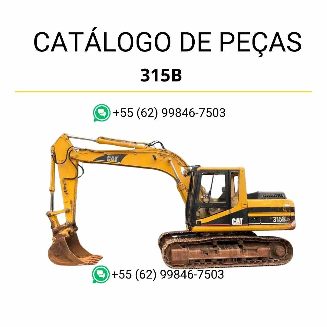Catálogo de peças Caterpillar 315B em PDF com ilustrações técnicas detalhadas e identificação completa dos componentes da escavadeira.