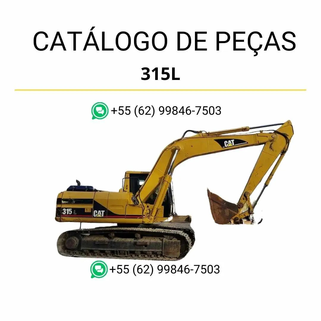 Catálogo de peças Caterpillar 315L em PDF com diagramas ilustrados e lista detalhada de componentes originais da escavadora.