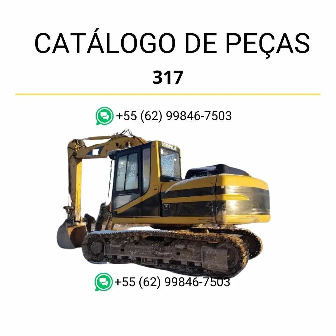 Catálogo de peças Caterpillar 317 em PDF com diagramas técnicos detalhados e identificação completa dos componentes originais da escavadeira.