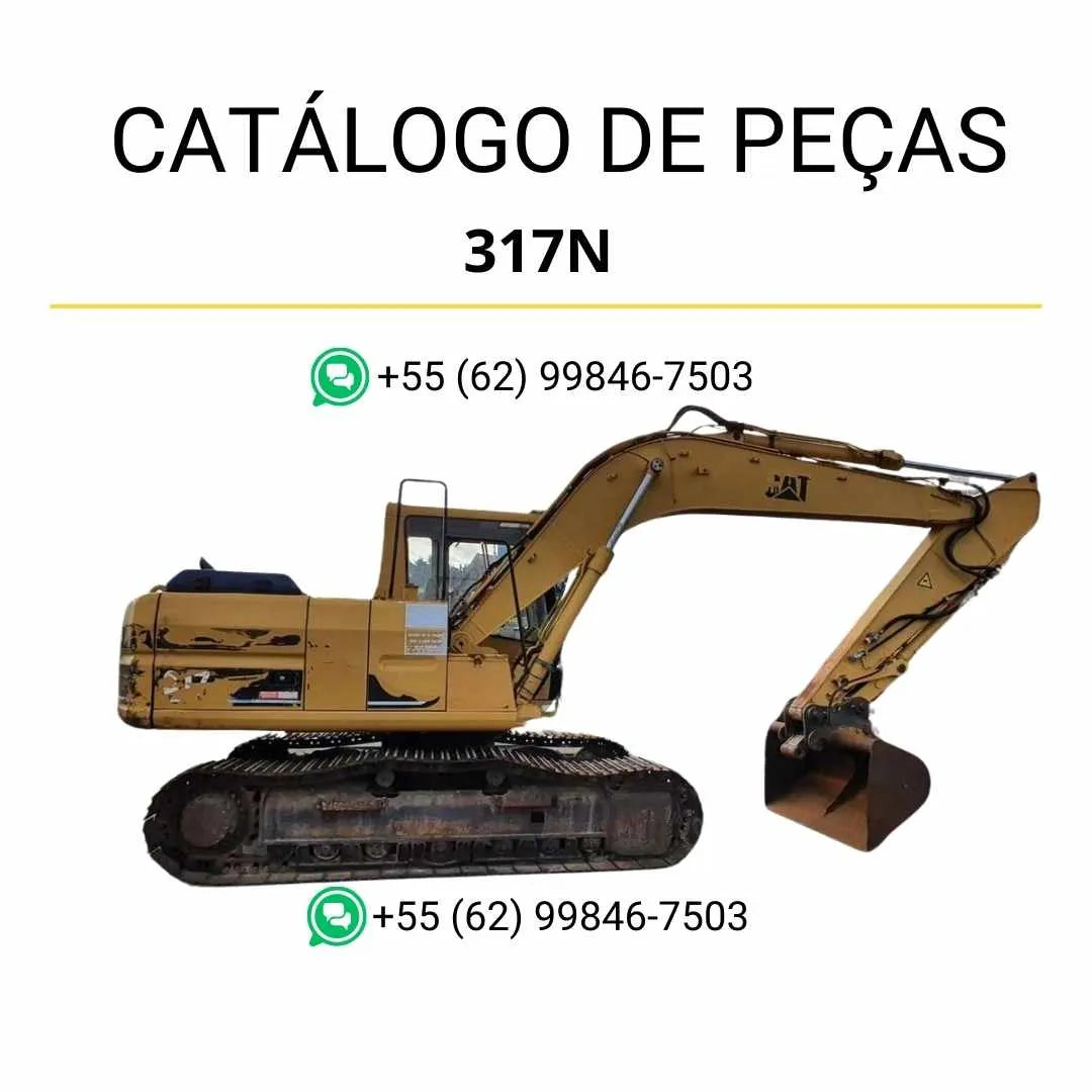 Catálogo de peças Caterpillar 317N em PDF com ilustrações detalhadas e lista completa dos componentes originais da escavadeira.