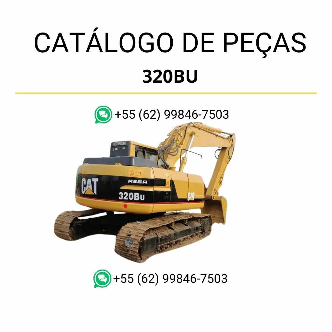 Catálogo de peças Caterpillar 320B U em PDF com ilustrações técnicas detalhadas e lista completa dos componentes originais da escavadeira.