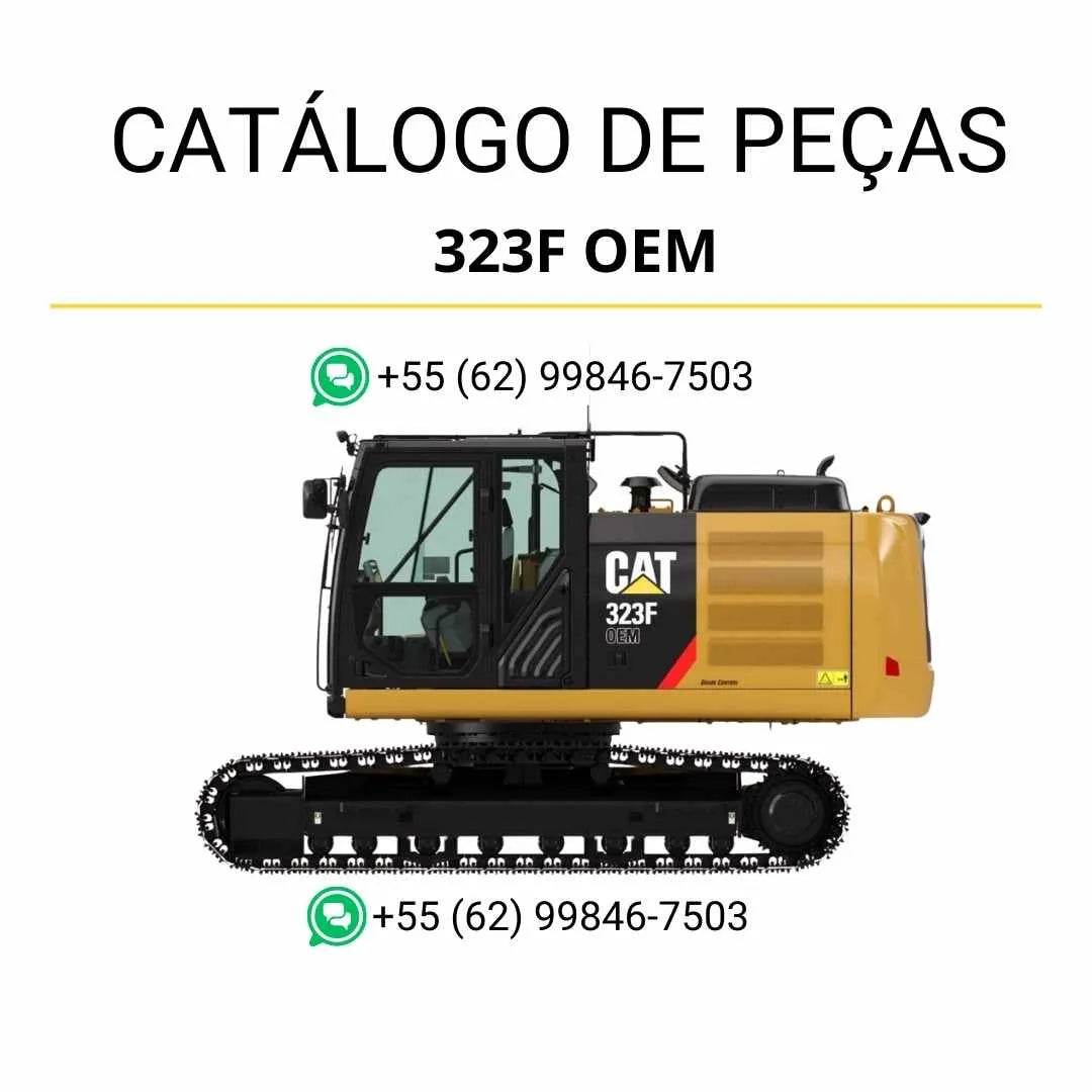 Catálogo de peças Caterpillar 323F OEM Mobile Hyd em PDF com diagramas hidráulicos e identificação detalhada de componentes originais.