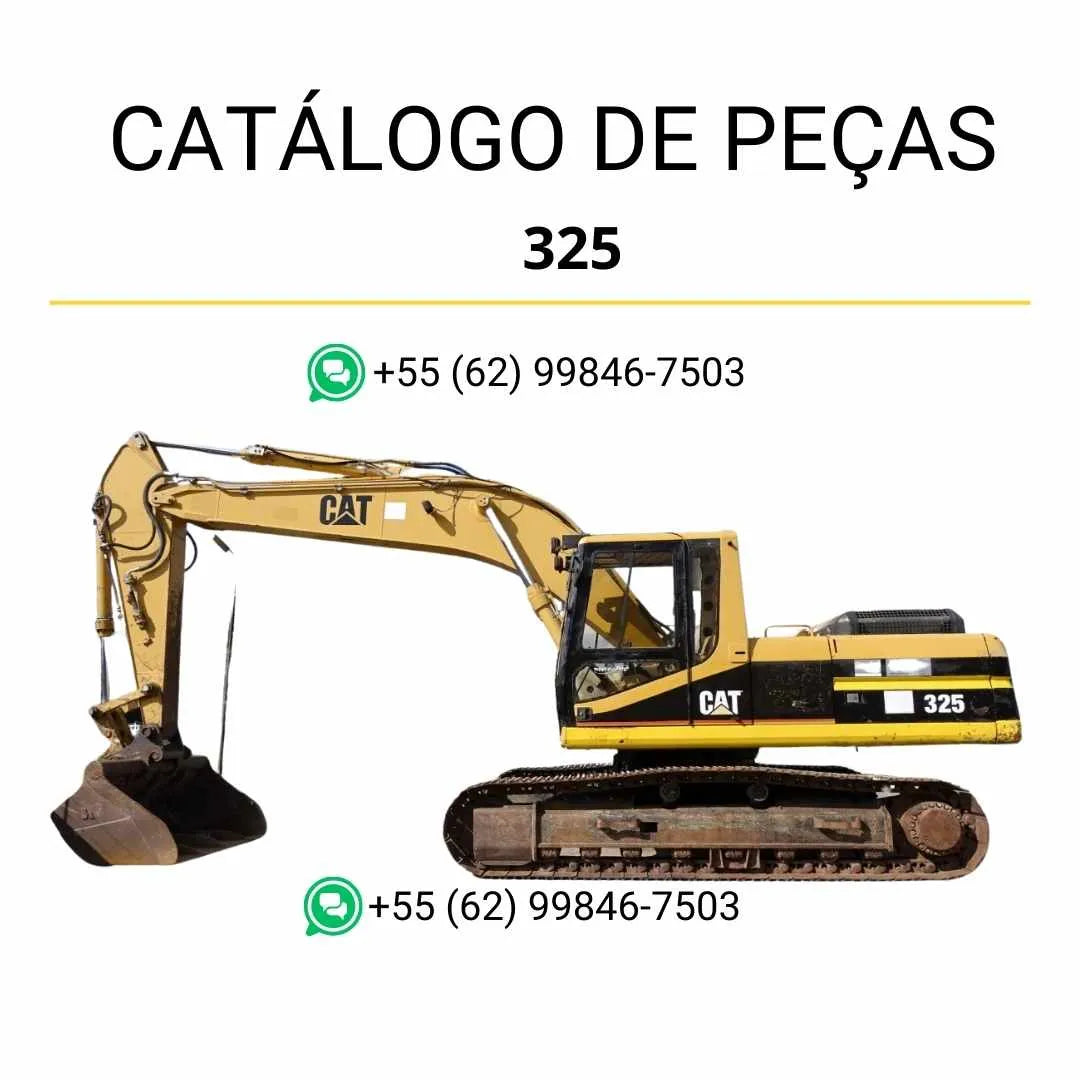 Catálogo de peças Caterpillar 325 escavadeira em PDF com vistas explodidas, códigos originais e detalhes técnicos completos dos componentes.