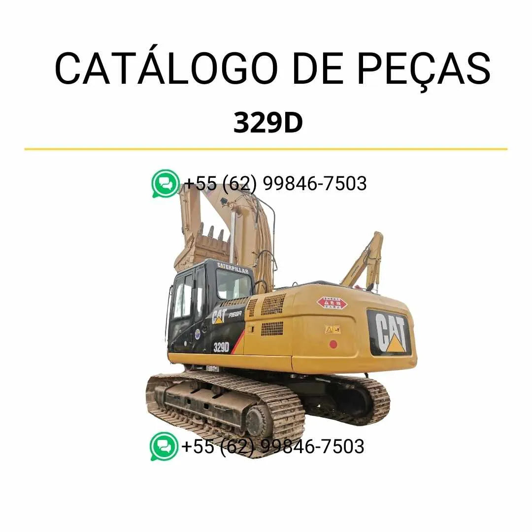 Catálogo de peças Caterpillar 329D em PDF, com ilustrações técnicas detalhadas e lista completa de componentes originais