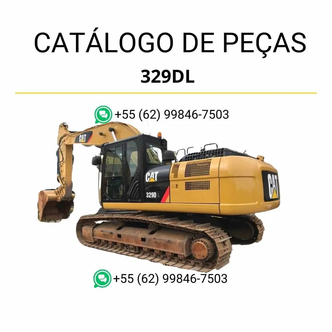 Catálogo de peças Caterpillar 329DL em PDF, com diagramas técnicos precisos e lista completa de componentes originais