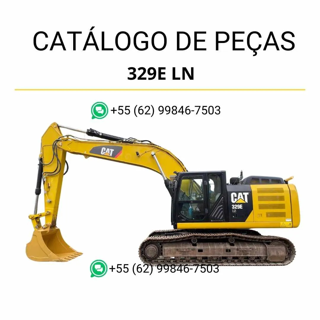 Catálogo de peças Caterpillar 329E LN em PDF, com ilustrações detalhadas e lista completa de componentes originais