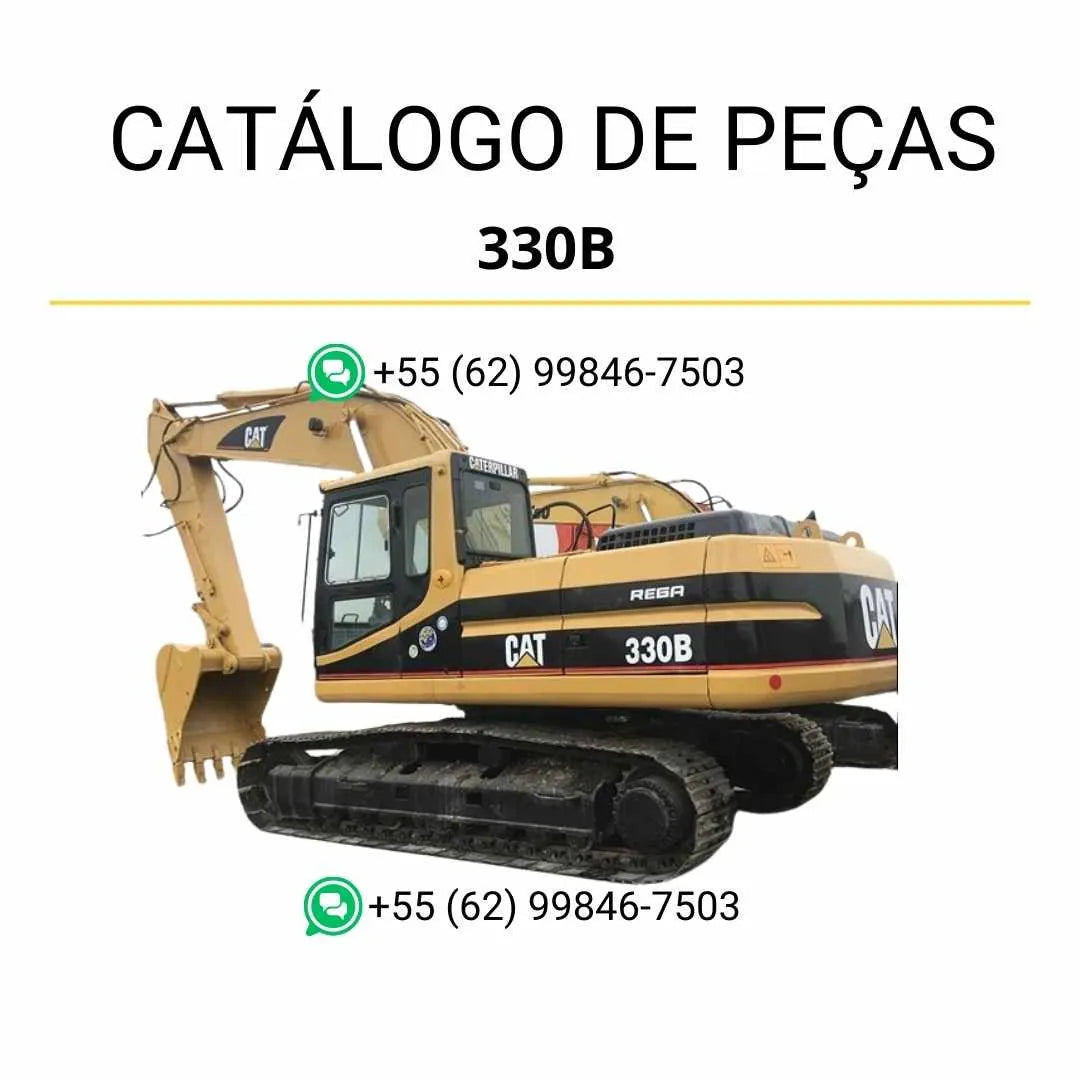 Catálogo de peças Caterpillar 330B Escavadeira em PDF com ilustrações técnicas detalhadas e lista completa de componentes originais.
