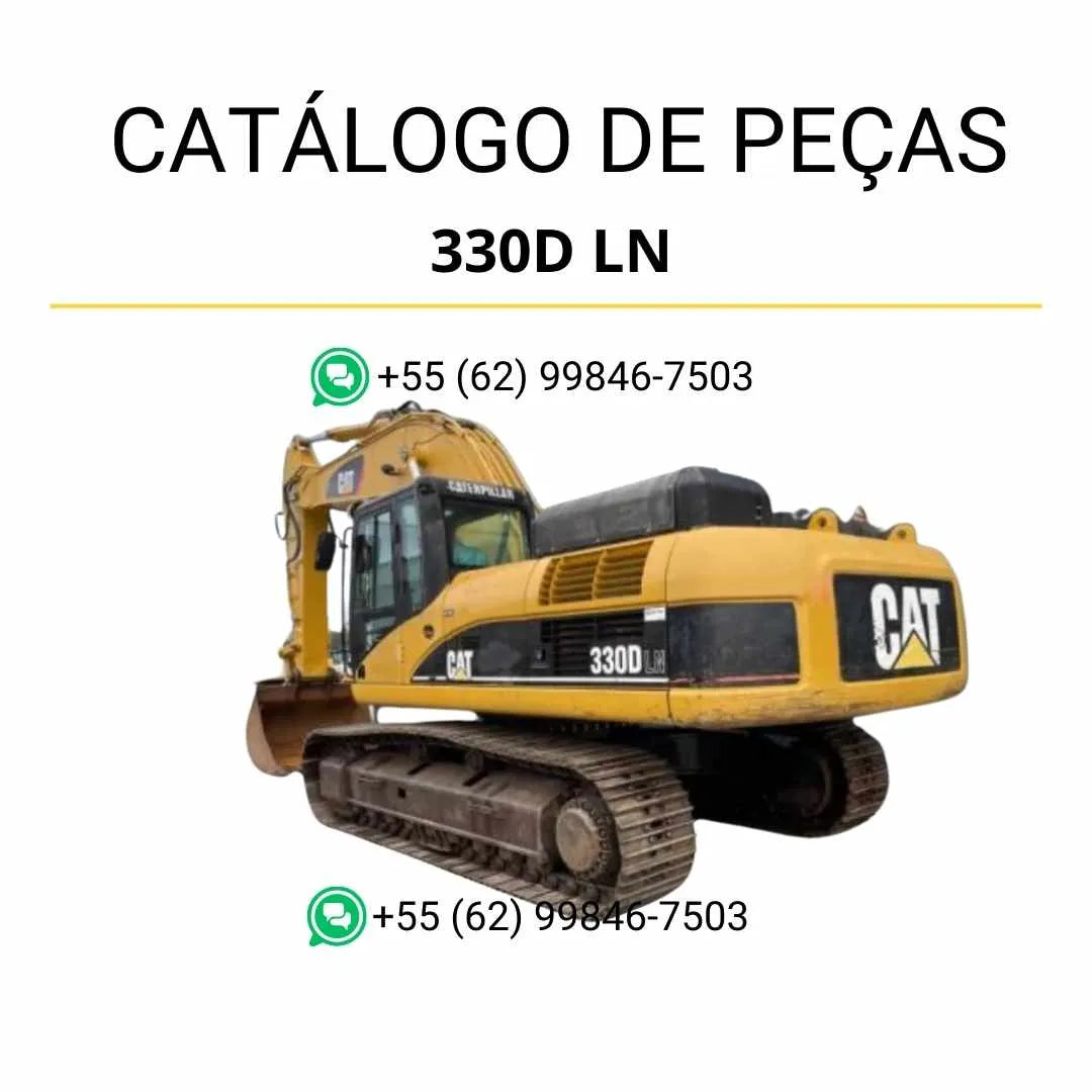 Catálogo de peças Caterpillar 330D LN escavadeira em PDF com ilustrações detalhadas e lista completa de componentes originais.