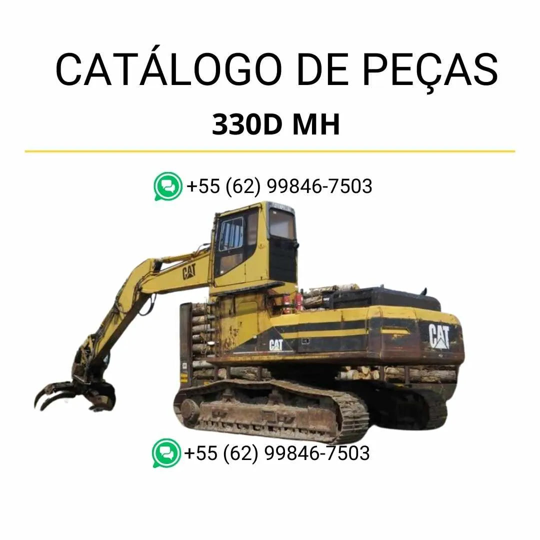Catálogo de peças Caterpillar 330D MH em PDF com diagramas técnicos detalhados e lista completa de componentes originais.