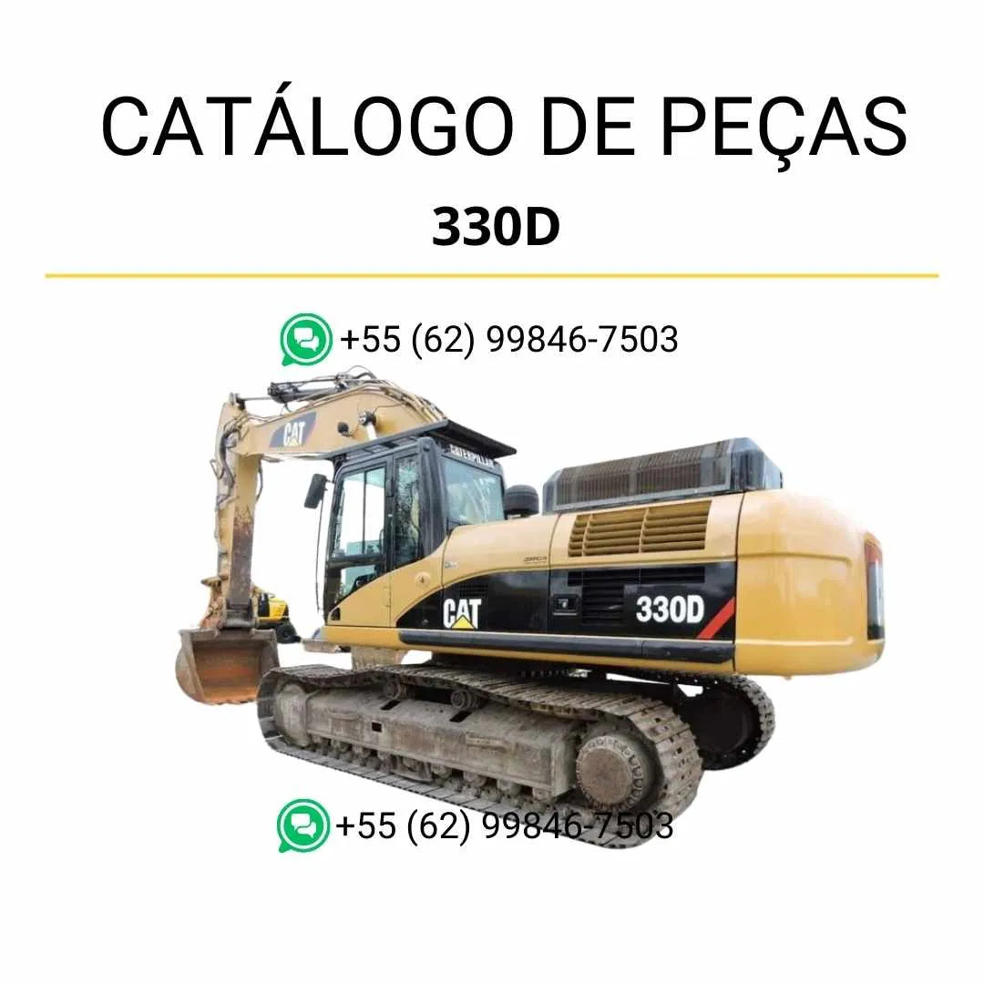Catálogo de peças Caterpillar 330D Mobile Hyd Power escavadeira em PDF com diagramas técnicos e lista detalhada de componentes originais.