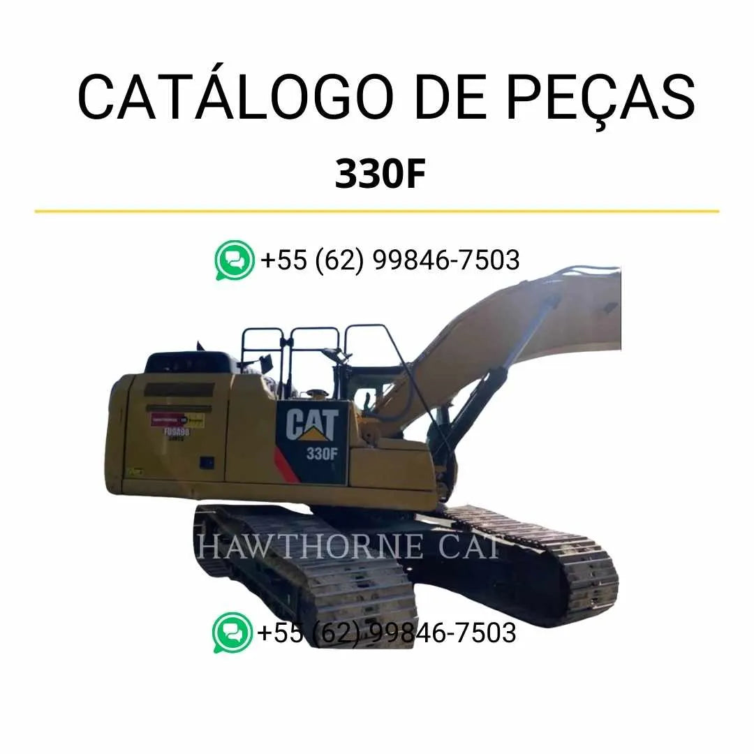 Catálogo de peças Caterpillar 330F escavadeira em PDF com ilustrações técnicas detalhadas e identificação completa dos componentes originais.