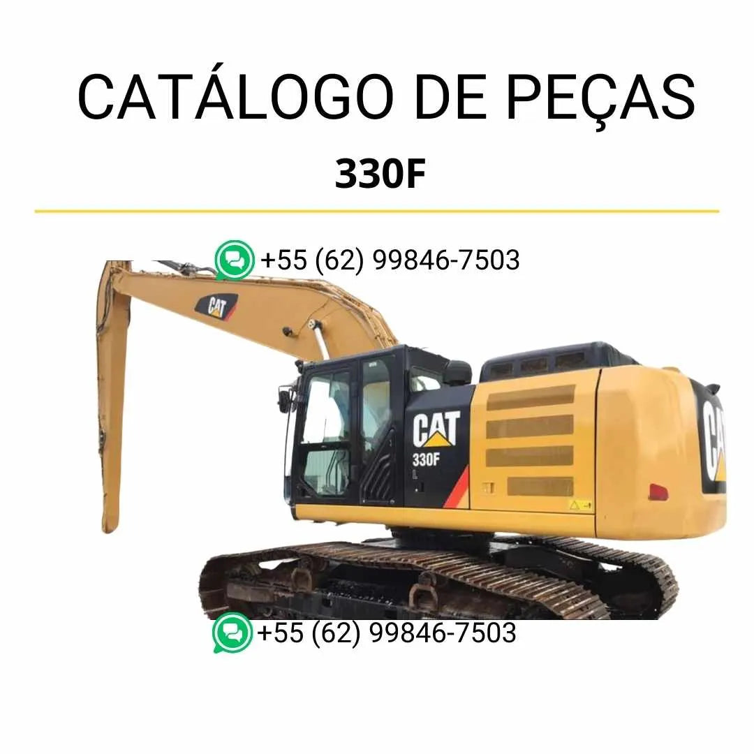 Catálogo de peças Caterpillar 330F L escavadeira em PDF com ilustrações técnicas detalhadas e lista completa de componentes originais.