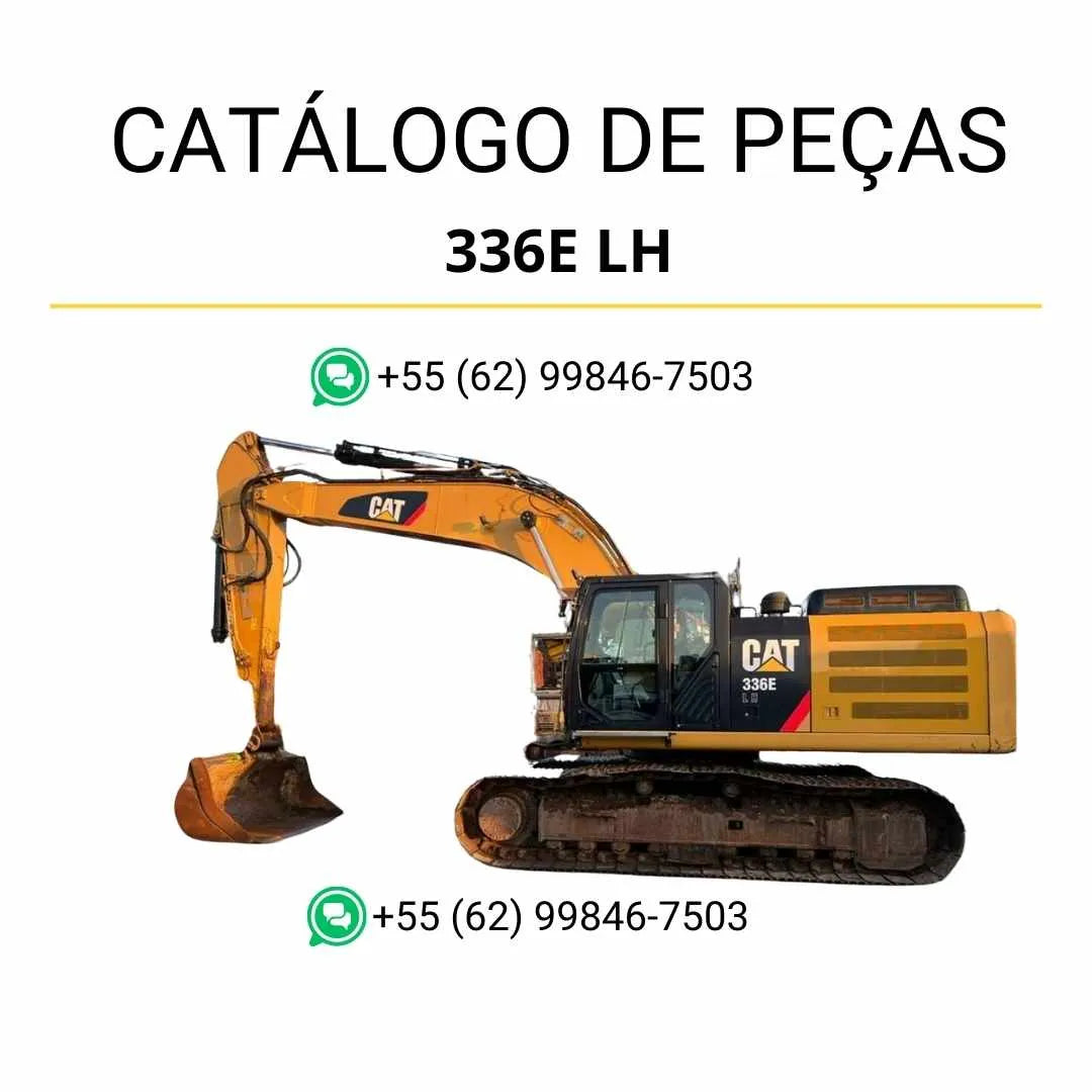 Catálogo de peças Caterpillar 336E LH escavadeira em PDF com diagramas ilustrativos e identificação completa dos componentes originais.