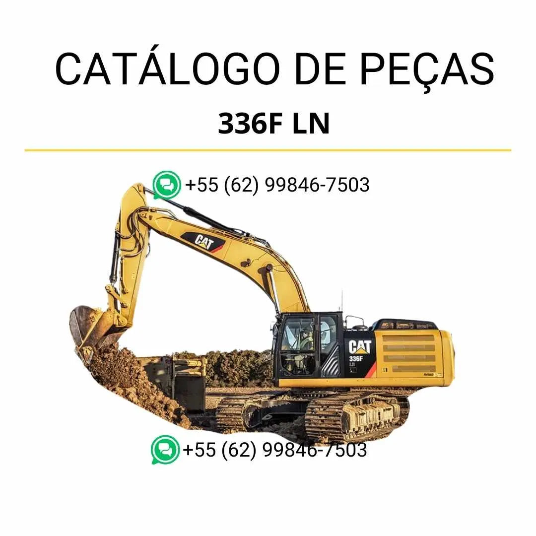 Catálogo de peças Caterpillar 336F LN escavadeira em PDF com ilustrações detalhadas e identificação completa dos componentes originais.