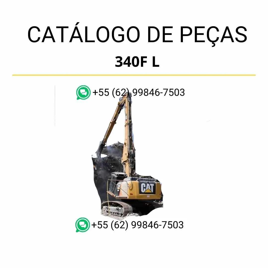 Catálogo de peças Caterpillar 340F L UHD escavadeira em PDF com ilustrações técnicas detalhadas e lista completa de componentes originais.